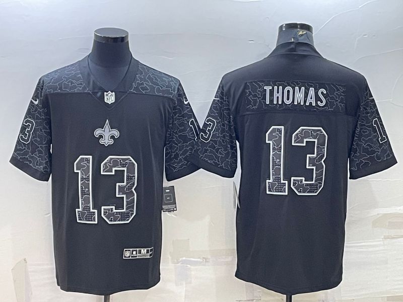 Men New Orleans Saints 13 Thomas Black Reflector 2022 Nike Limited NFL Jersey